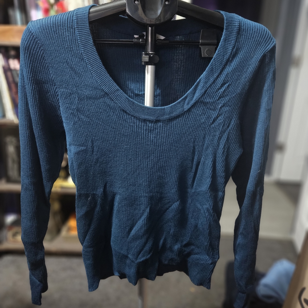 Ophelia Roe Teal Crew Neck Sweater Sz XL 4-1016